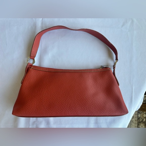 Tommy Hilfiger Leather Orange Shoulder Bag 12”x6” - Picture 6 of 13